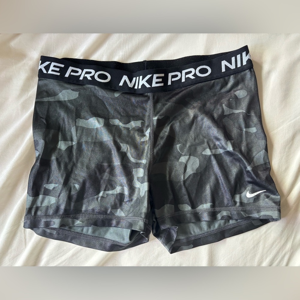 Nike Black & Gray Camo Pro Compression Shorts